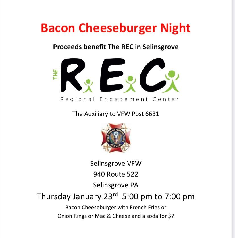 Bacon Cheeseburger Night benefiting The REC