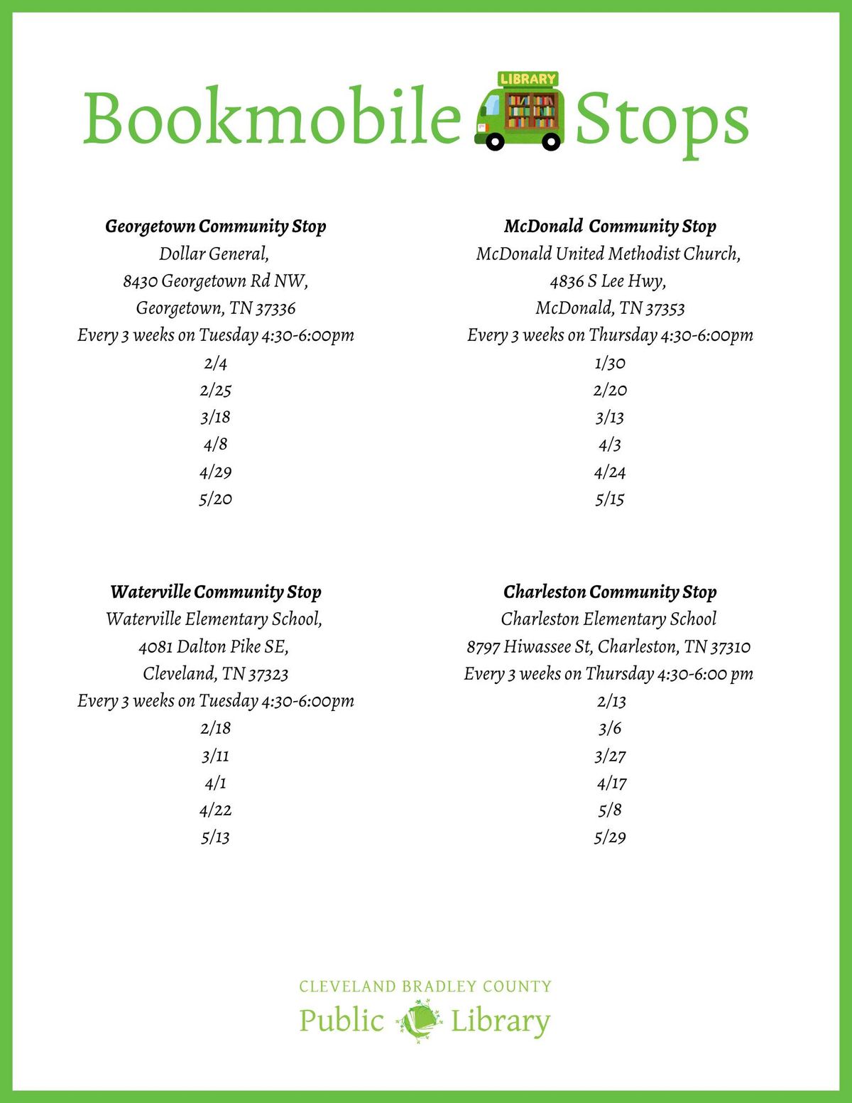 Bookmobile Waterville Community Stop