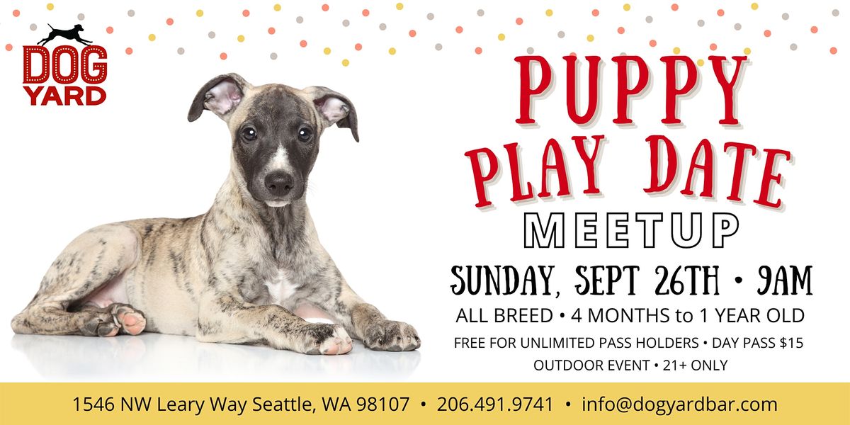 Puppy Play Date Meetup at the Dog Yard in Ballard - All Breeds