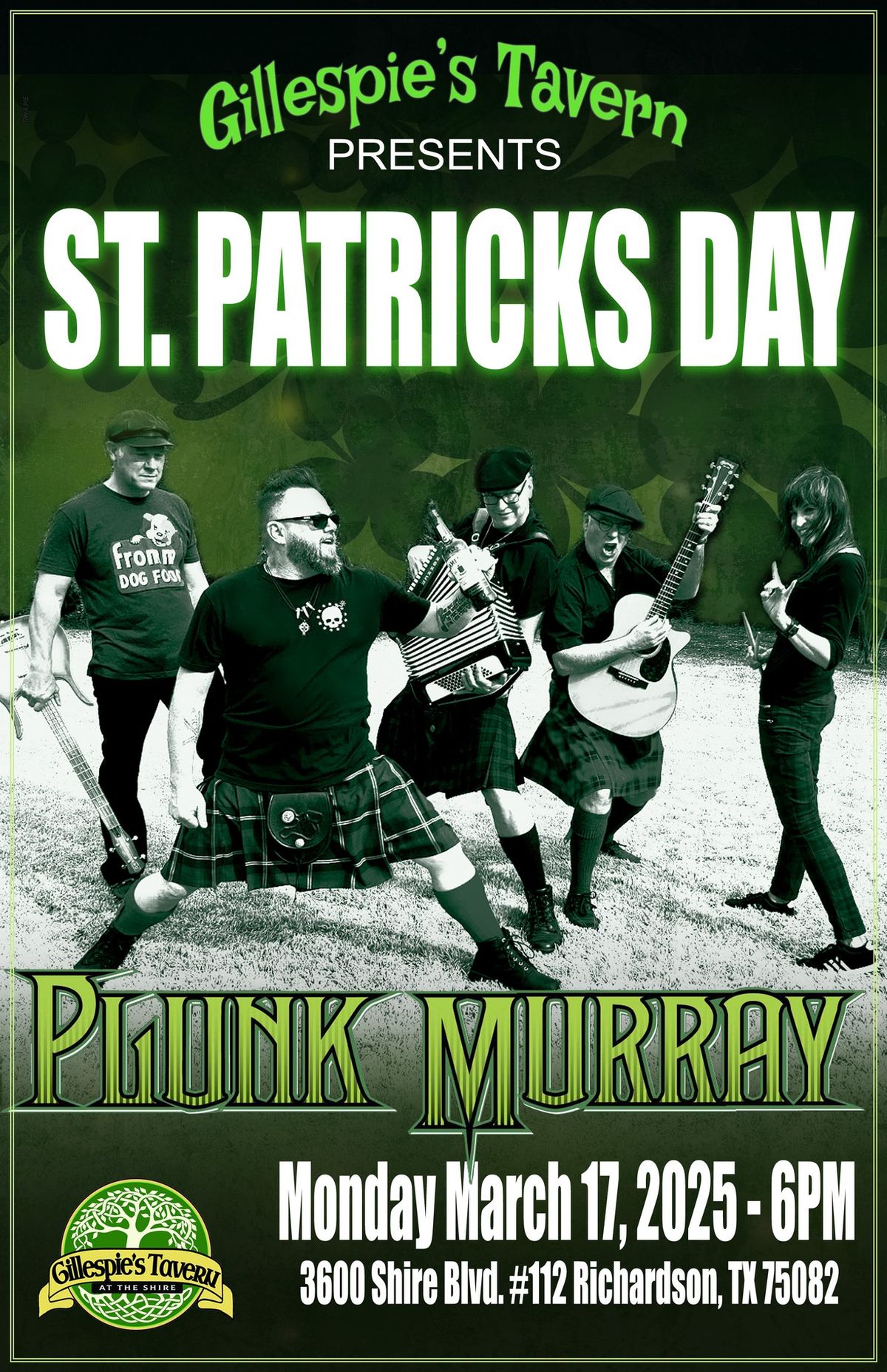 Plunk Murray St. Patrick's Day @ Gillespie's Tavern