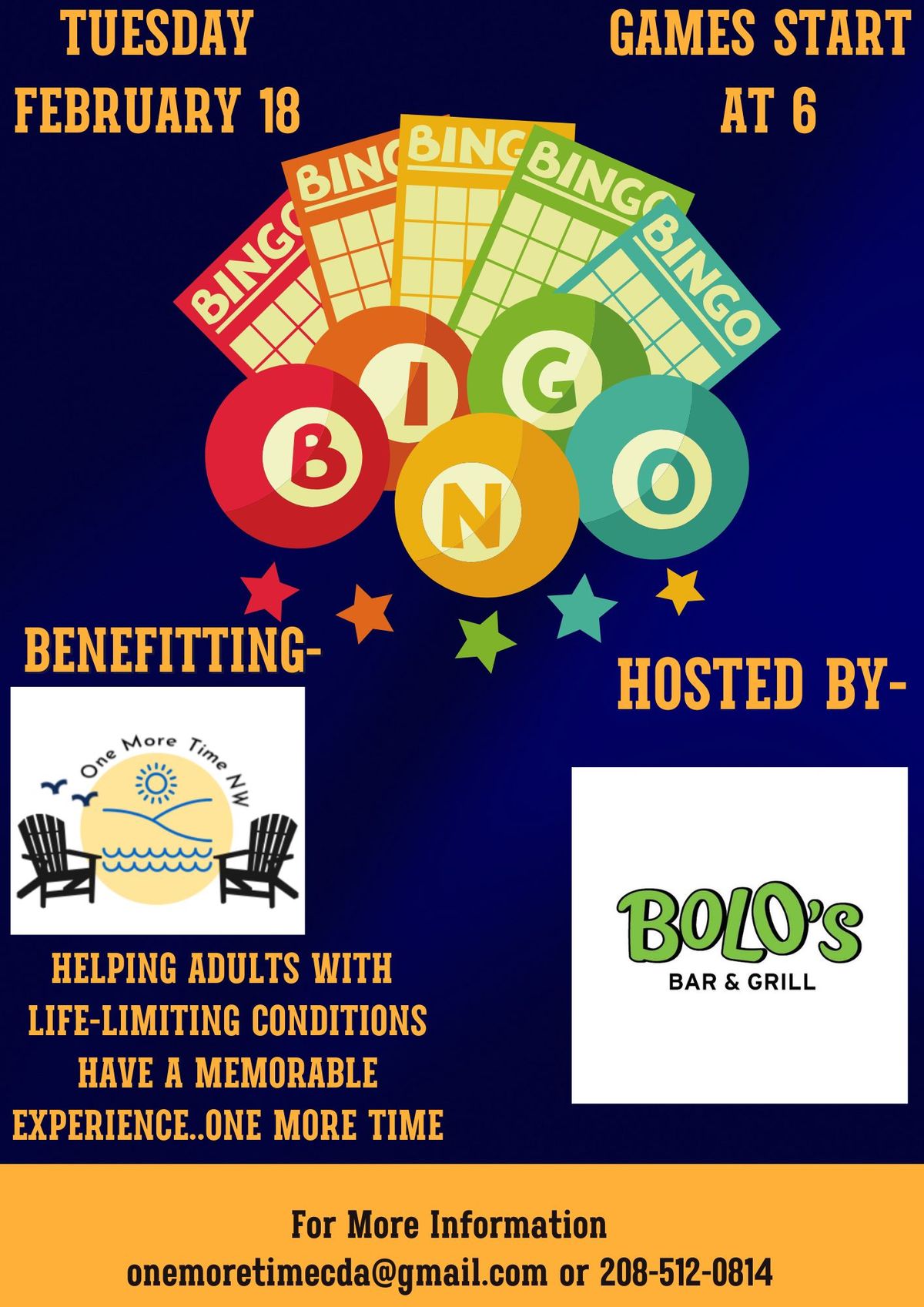 February Bingo Benefitting OMT at Bolo's!