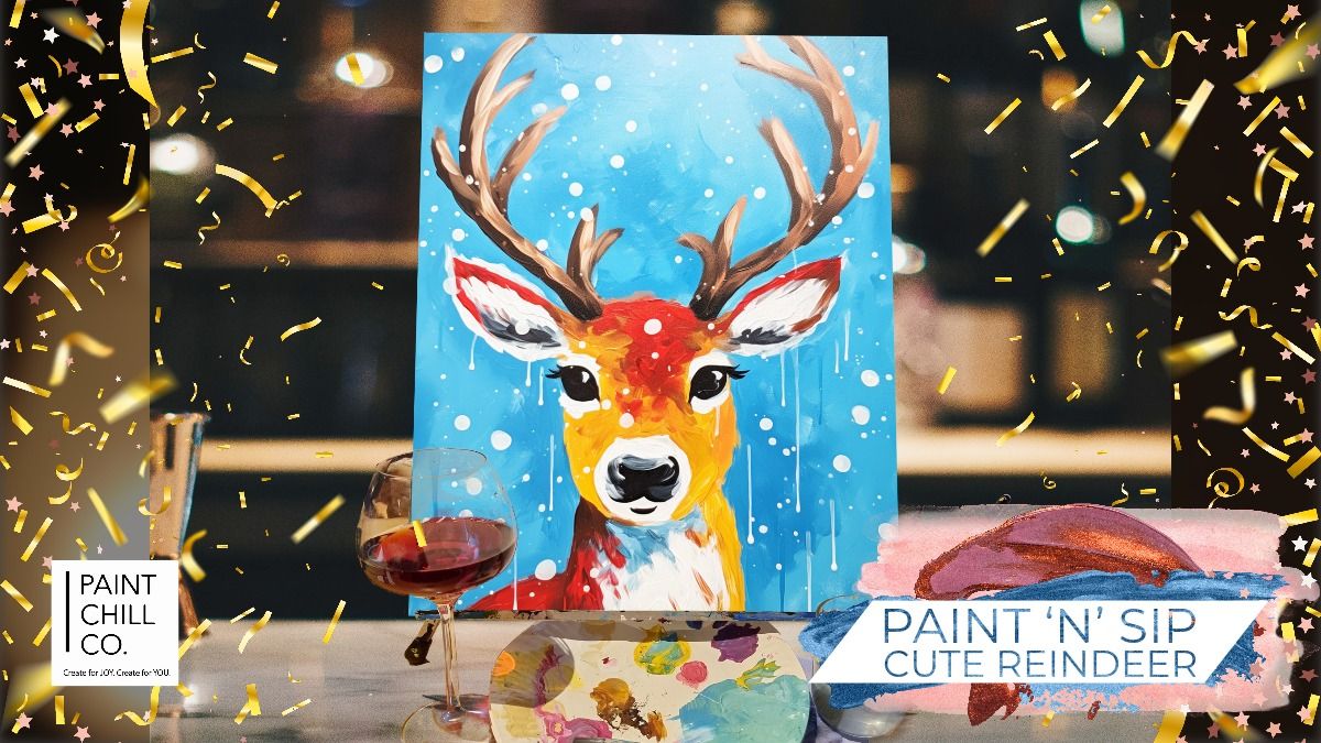 Portsmouth Paint \u2018n\u2019 Sip - \u201cCute Reindeer\u201d