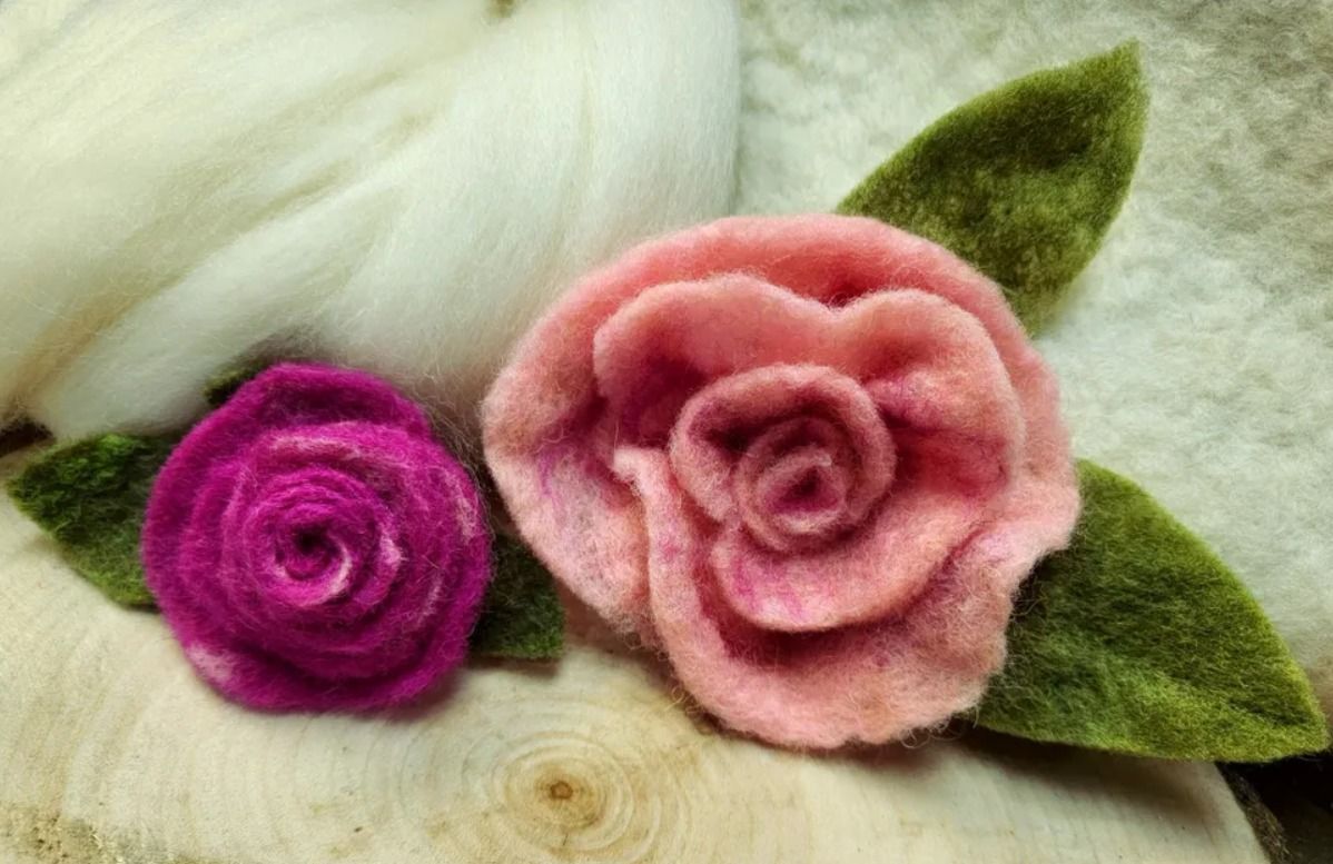 Wet Felted Roses