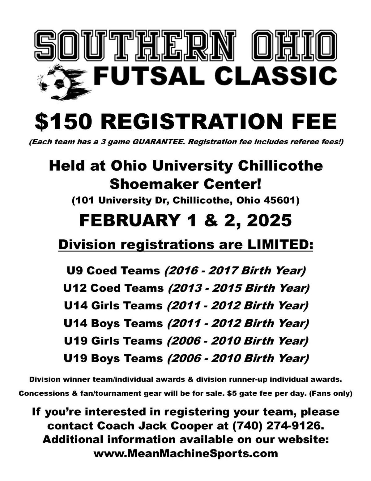 2025 Southern Ohio Futsal Classic!