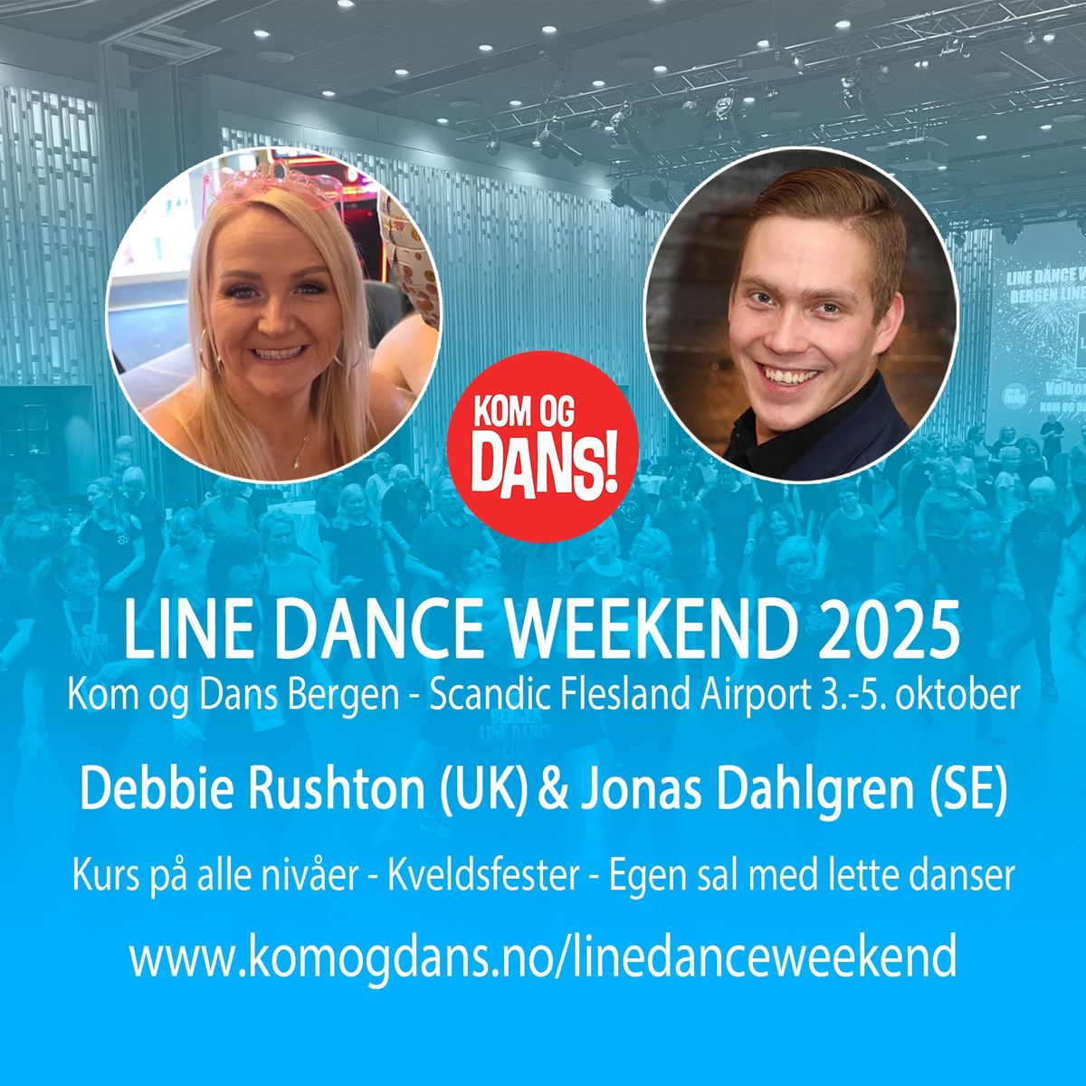 Line Dance Weekend 2025 med Debbie Rushton (UK) og Jonas Dahlgren (SE)