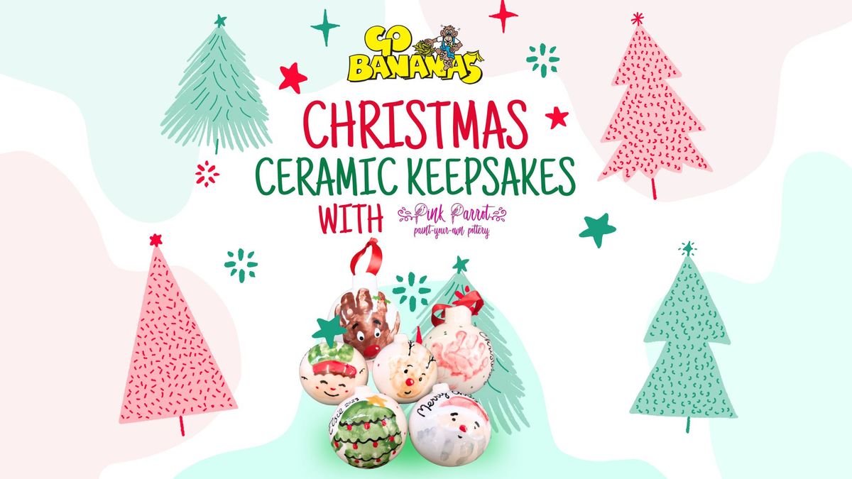 Christmas Ceramic Baubles Keepsakes with Pink Parrot Pottery