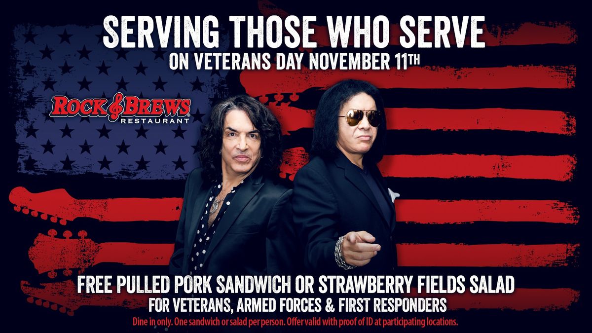 Veterans Day - Free Meal for Veterans, Armed Forces & First Responders 