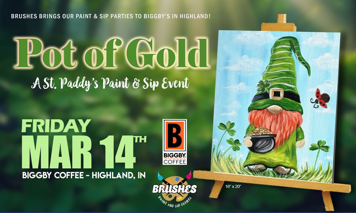 Pot of Gold Paint & Sip Event at Biggby Coffee Highland, IN