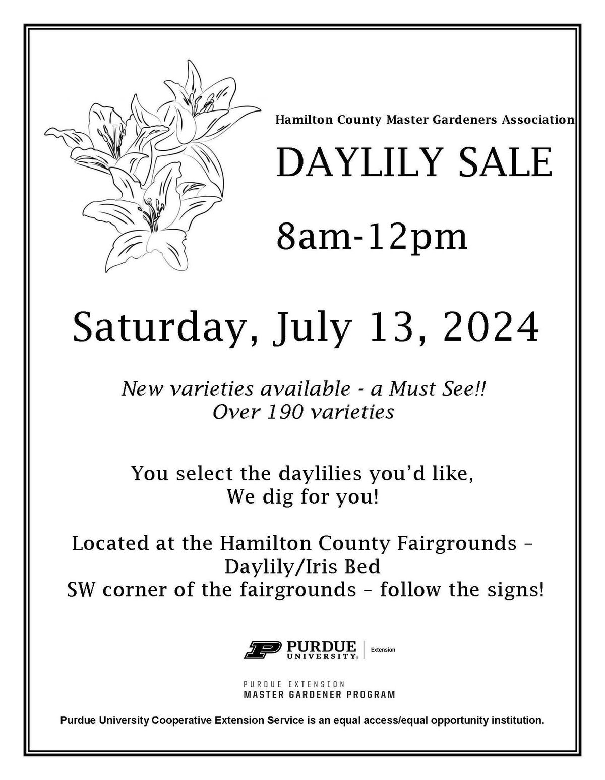 Daylily Sale presented by Hamilton County Master Gardeners Association