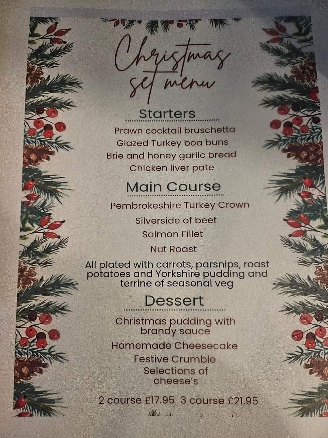 Christmas Meal @The Globe Inn - Glais - SA7 9EN