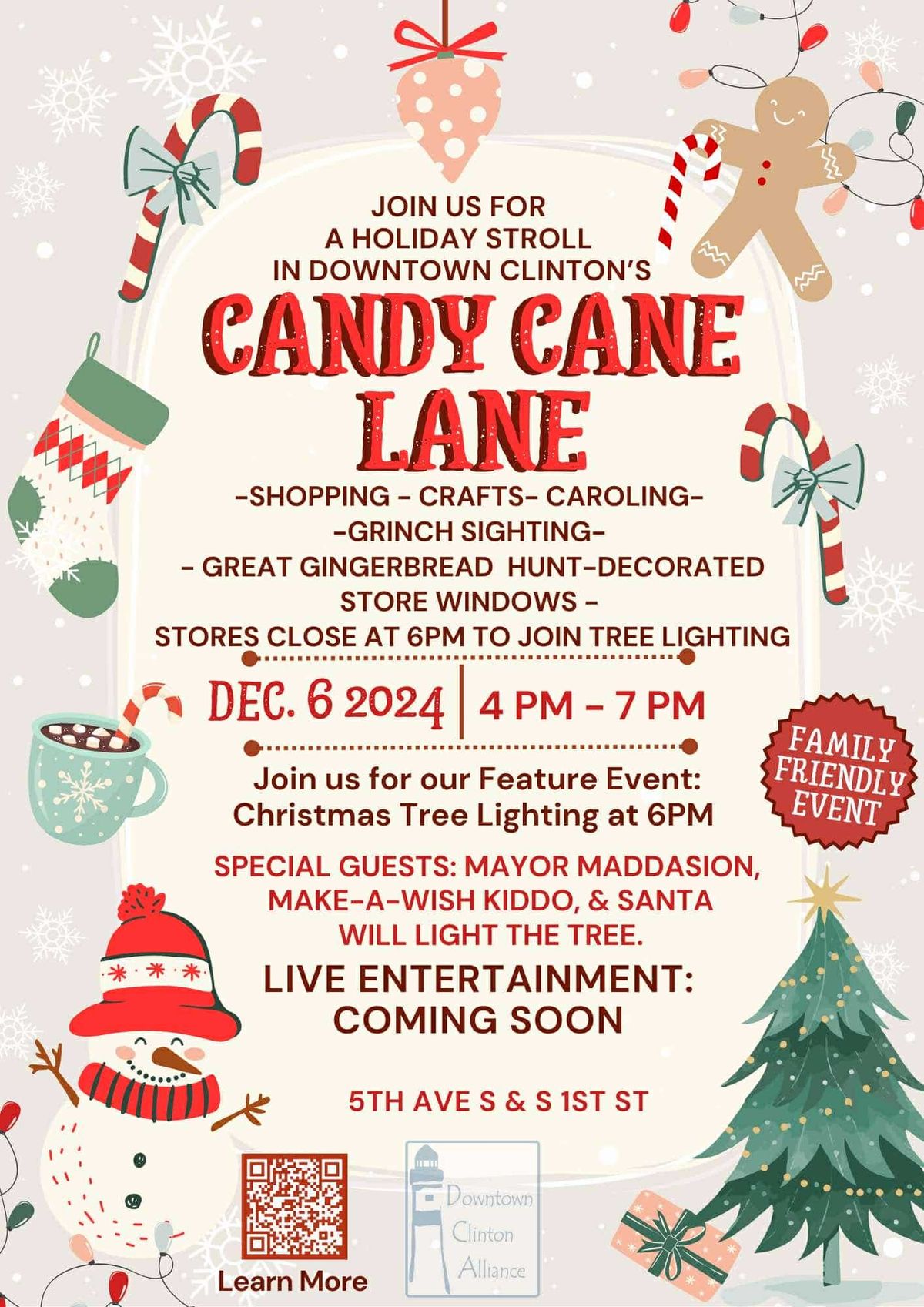 Candy Cane Lane Downtown Tree Lighting