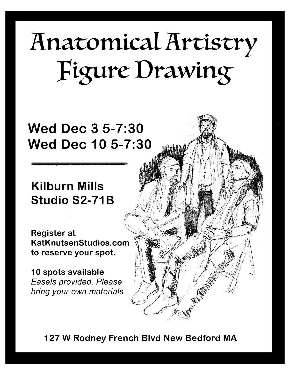 Anatomical Artistry  Life Drawing - Dec 3rd