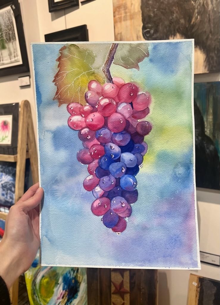 Watercolour Grapes