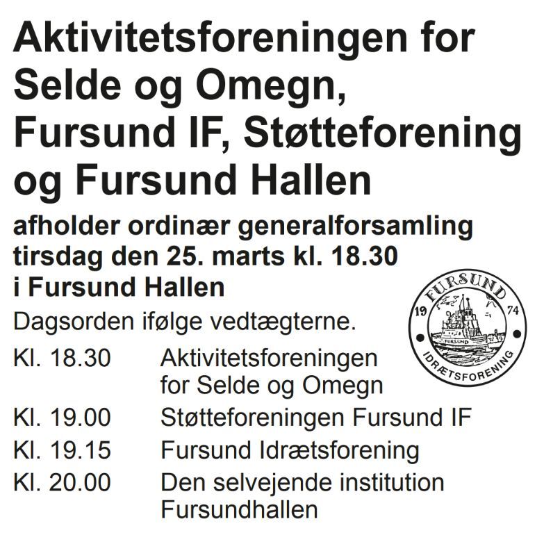 Generalforsamling Fursund Idr\u00e6tsforening 