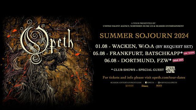 AUSVERKAUFT!!! OPETH - Summer Sojourn 2024 | Batschkapp, Frankfurt | 05.08.24