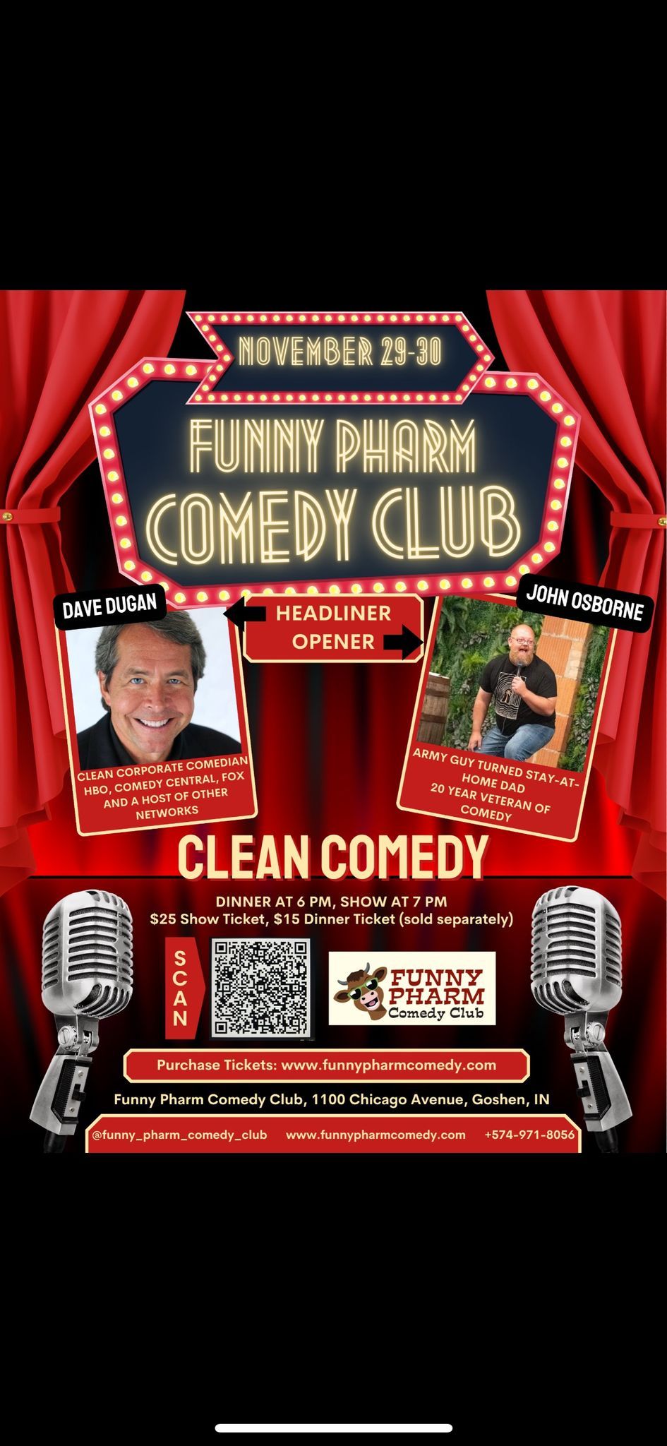 Comedy night with Dave Dugan headlining and John Osborne our opening act! 