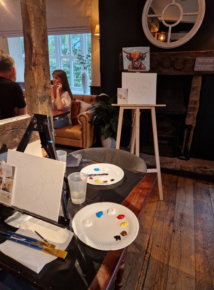 Painting evening at The Swan Holme (festive reindeer)