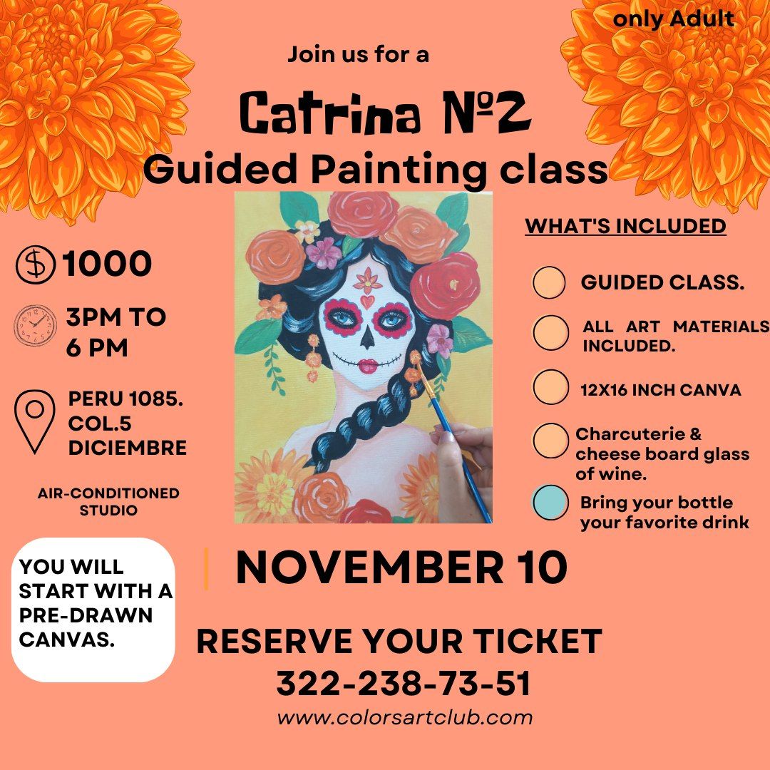 Guided painting class La Catrina #2