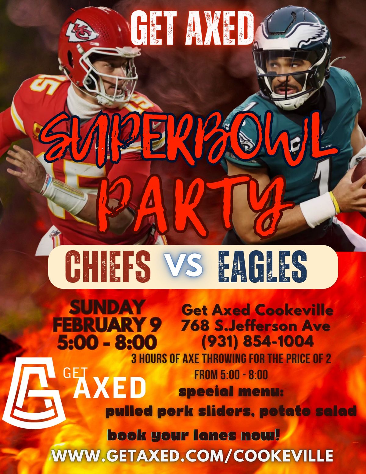 Super Bowl Party at Get Axed