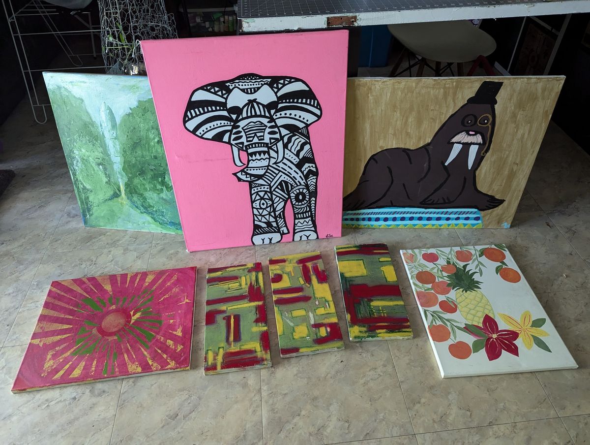 Art Night: Paint on Reused Canvases