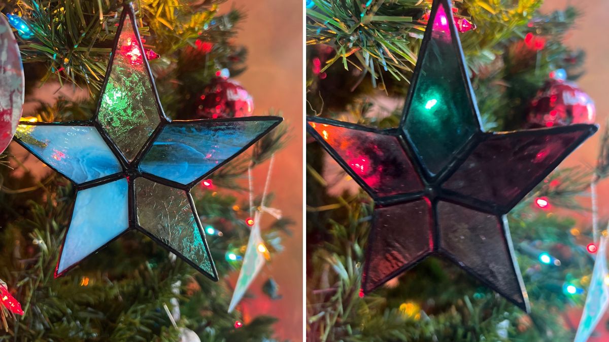 Five Point Star Stained Glass Ornament