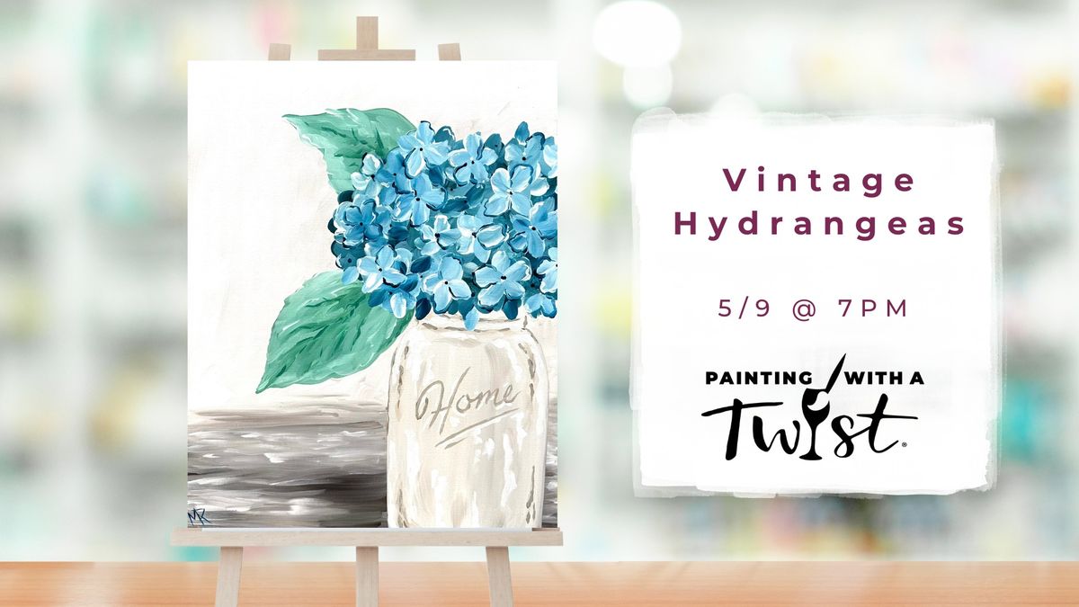 Vintage Hydrangeas Paint Night