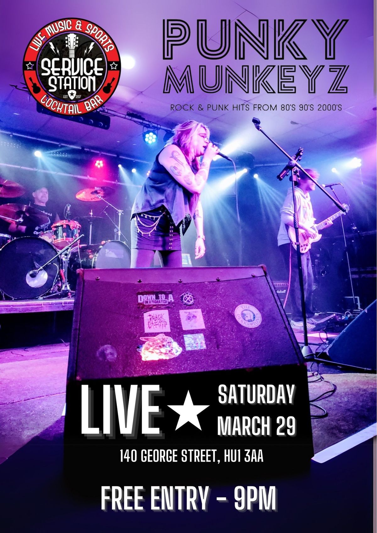 Music HQ Presents Saturday Live Music at Service Station with Punky Munkeyz