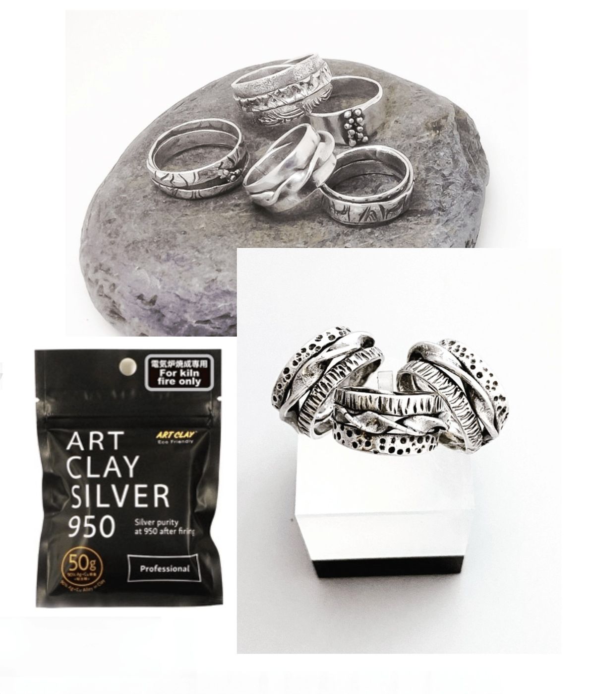 Silver Metal Clay Boot Camp | Triple Texture Rings | Ages 13-Adult