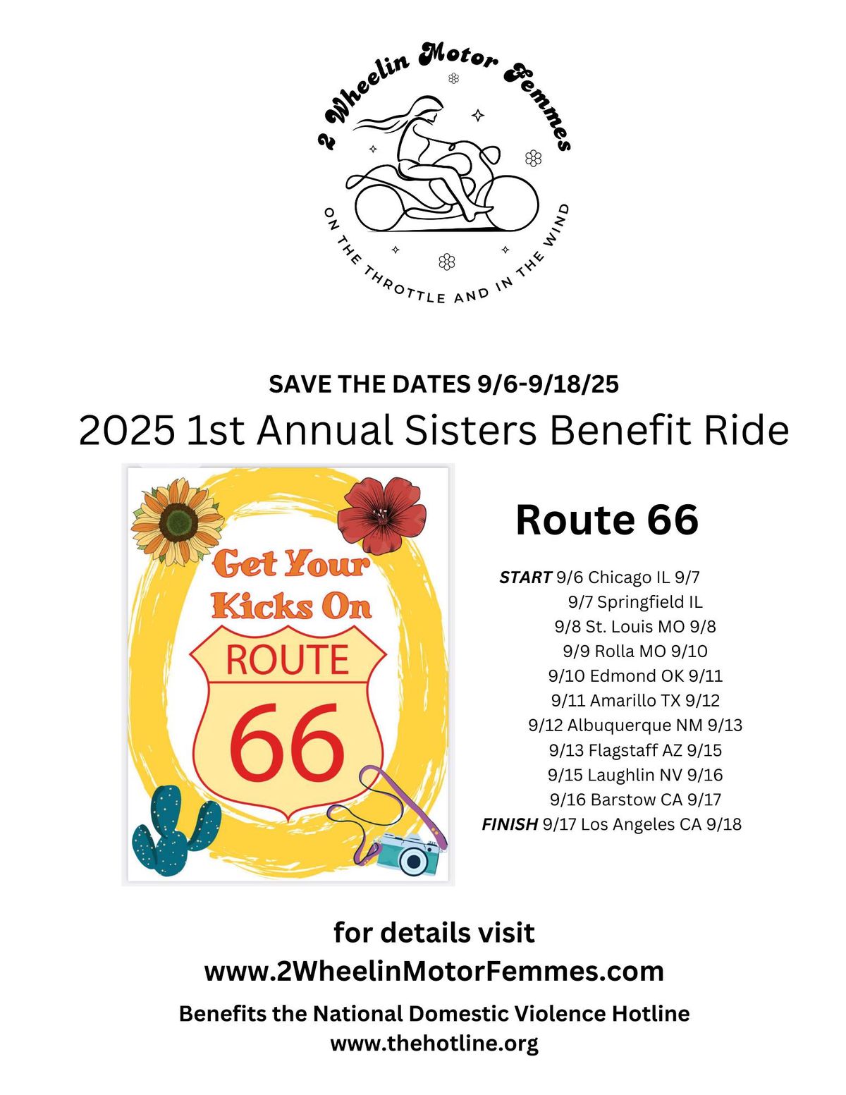 2WMF 1st Annual Sisters\u2019 Benefit Ride 2025