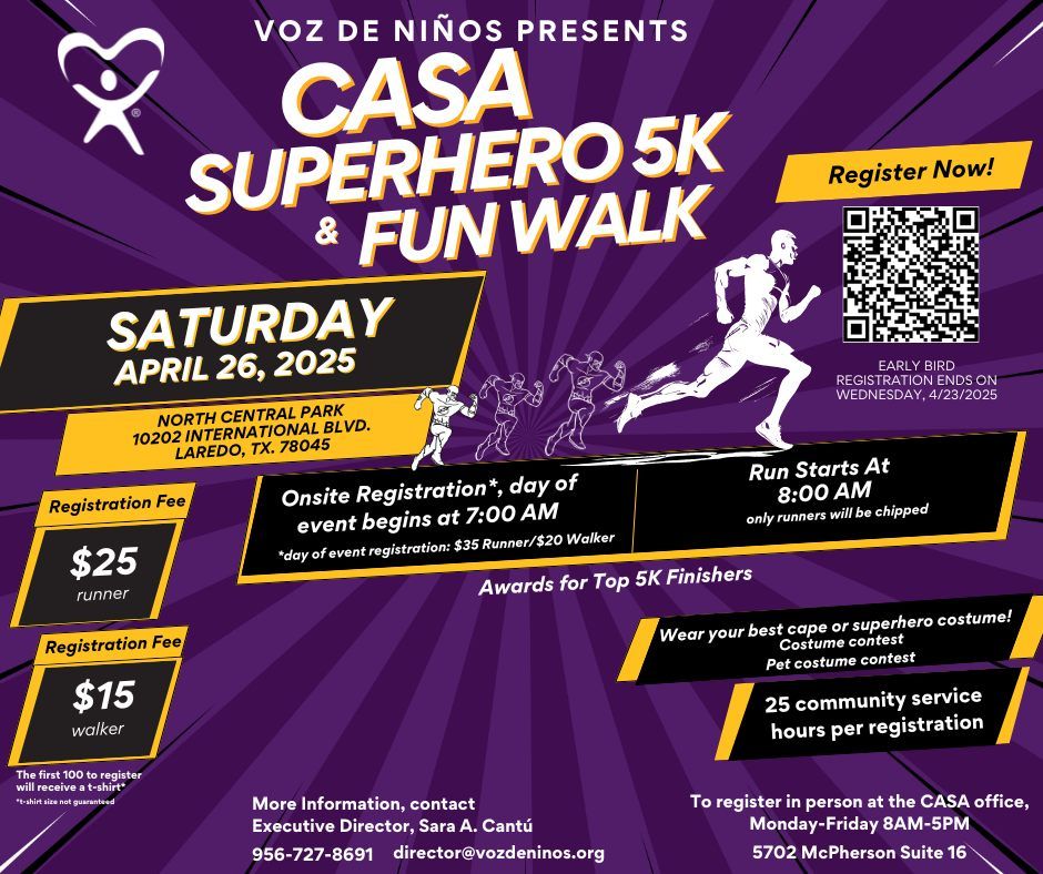 CASA Voz de Ni\u00f1os Superhero 5K and Family Fun Walk