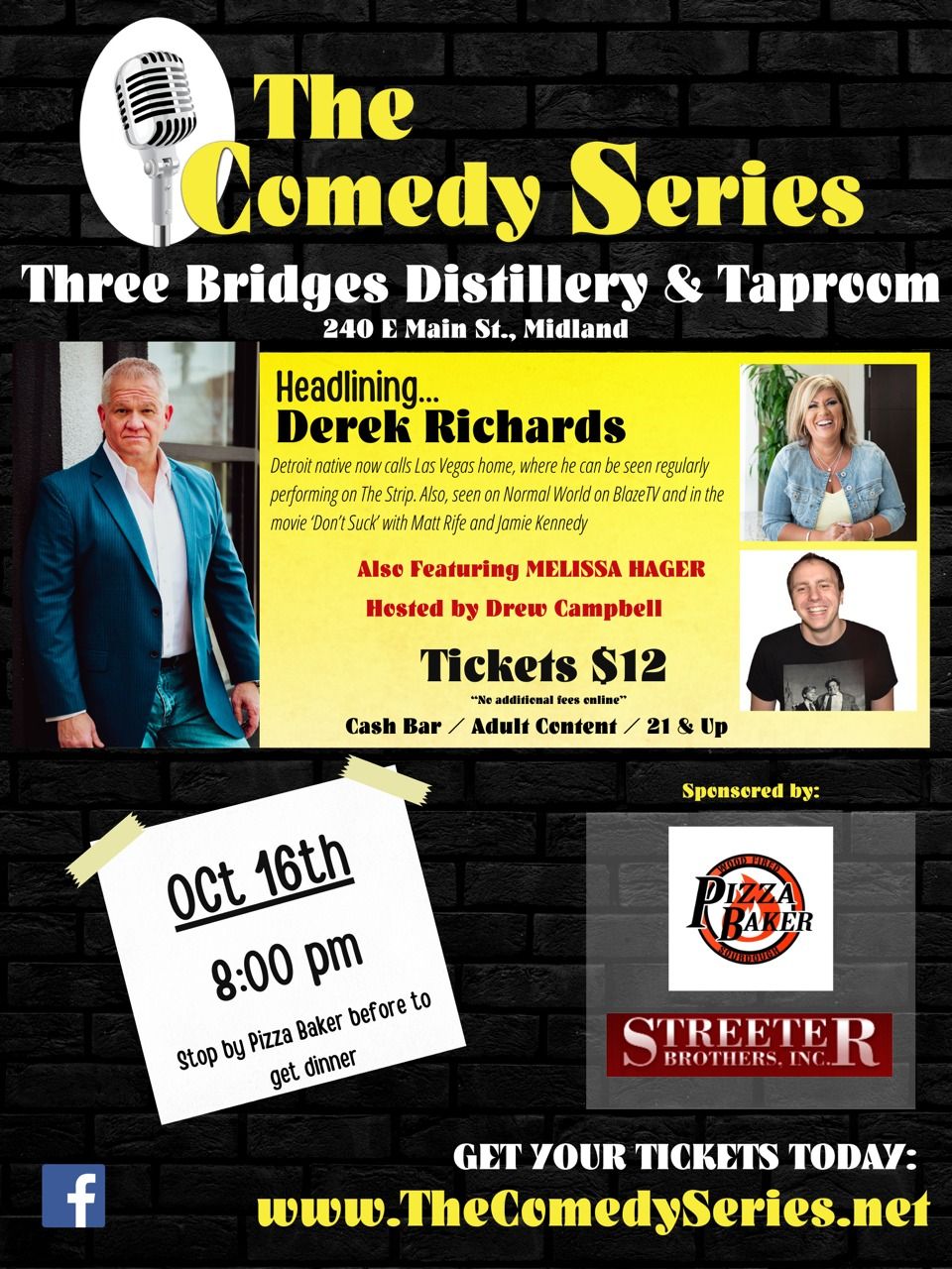 Comedy Show -Three Bridges Distillery & Taproom- Midland