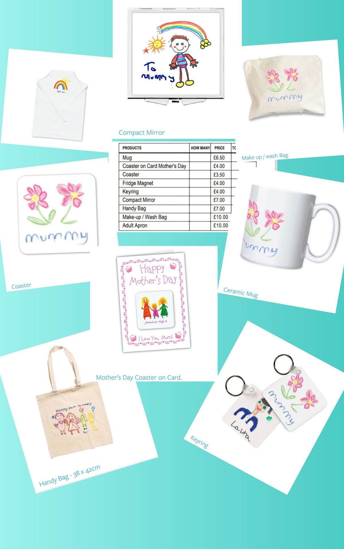 Mothers Day coaster cards and gifts