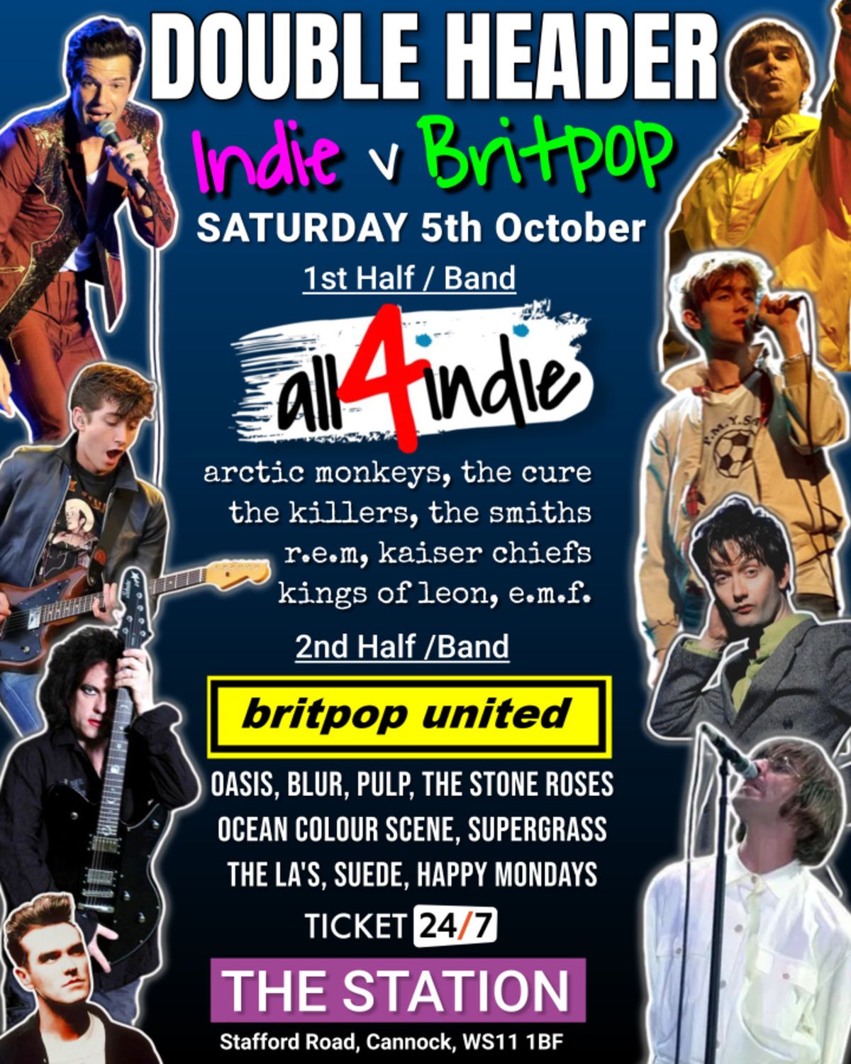 \ud83c\udfb8 Double Headerliner of INDIE v BRITPOP 'All4Indie' v 'Britpop United' Live @ THE STATION, Cannock 