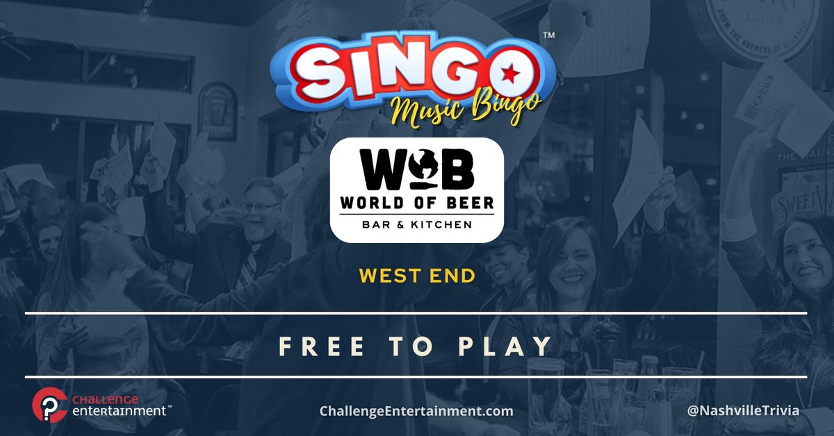 SINGO Music Bingo Nights at World of Beer - West End