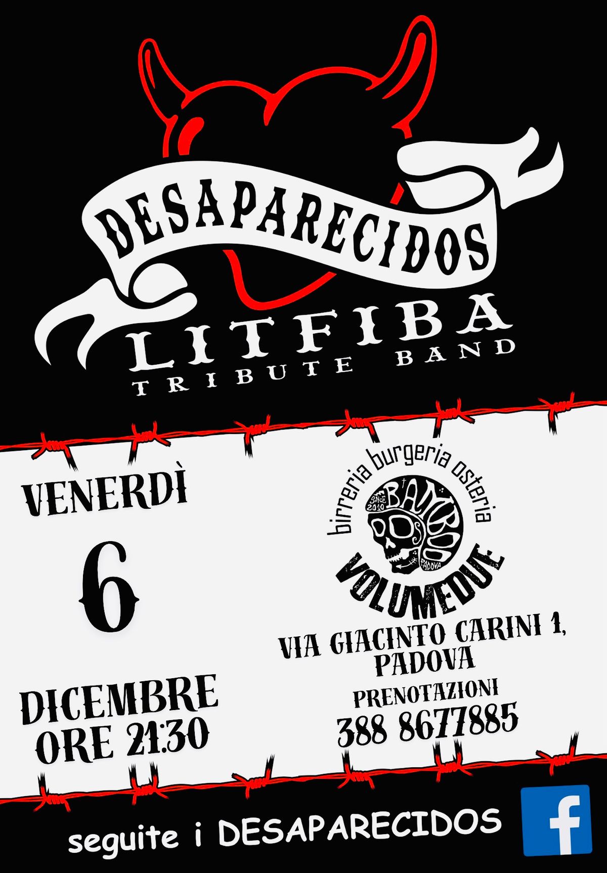 DESAPARECIDOS Litfiba Tribute - Live - BAMBOO VolumeDue - Padova