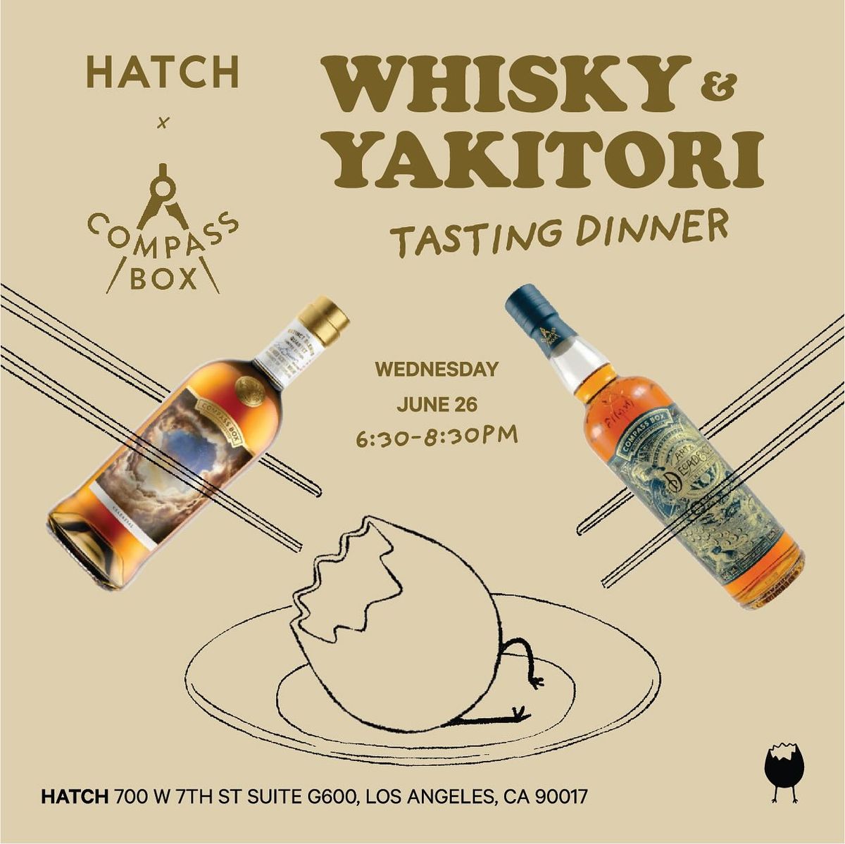 HATCH x Compass Box Whisky & Yakitori Tasting Dinner
