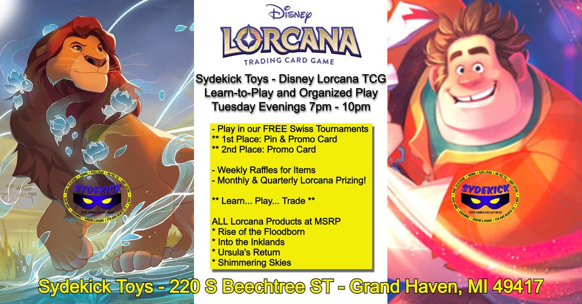 Sydekick Toys Disney Lorcana TCG Learn-to-Play and Organized Play Tuesday Evenings