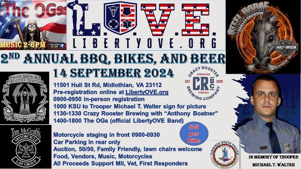 2nd ANNUAL LibertyOVE's BBQ, BIKES AND BEER EVENT 