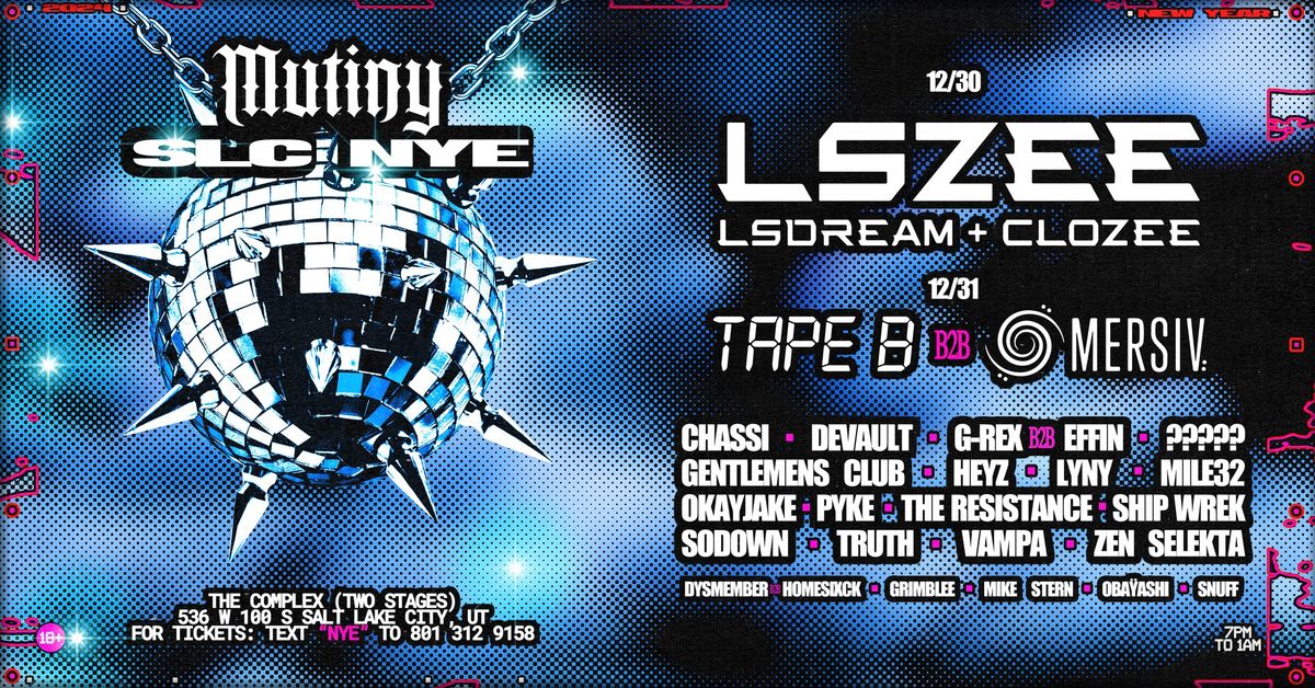 SLC NYE 12\/30 & 12\/31 