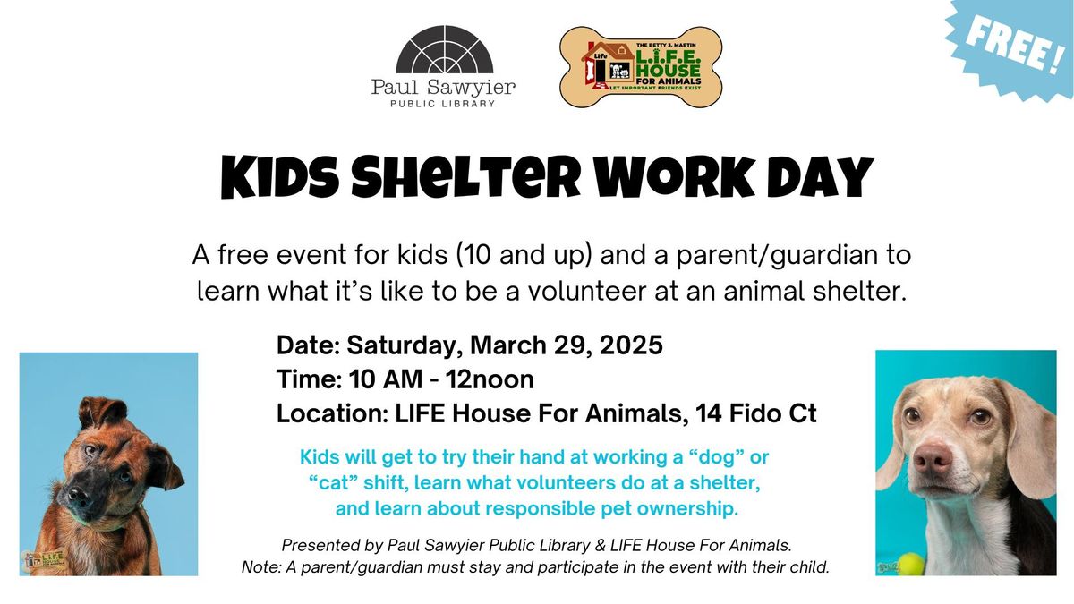 Kids Shelter Work Day - Free Volunteering Event For Kids 10+!