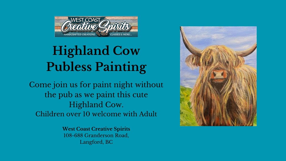 Funky Highland Cow Publess Painting