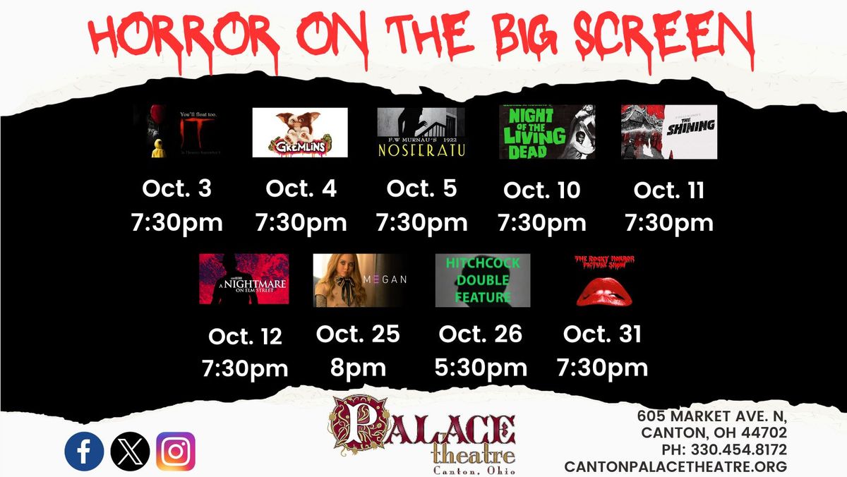 2024 Horror on the Big Screen Movie Series at the Canton Palace Theatre