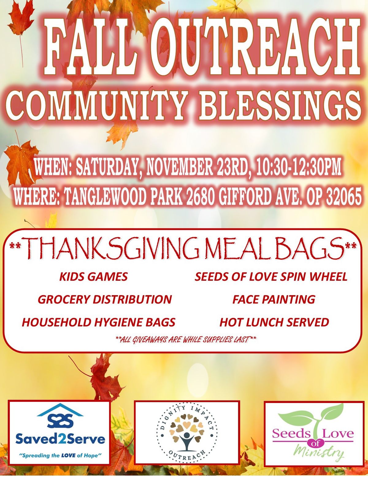 Fall Outreach - Tanglewood Community Blessings 