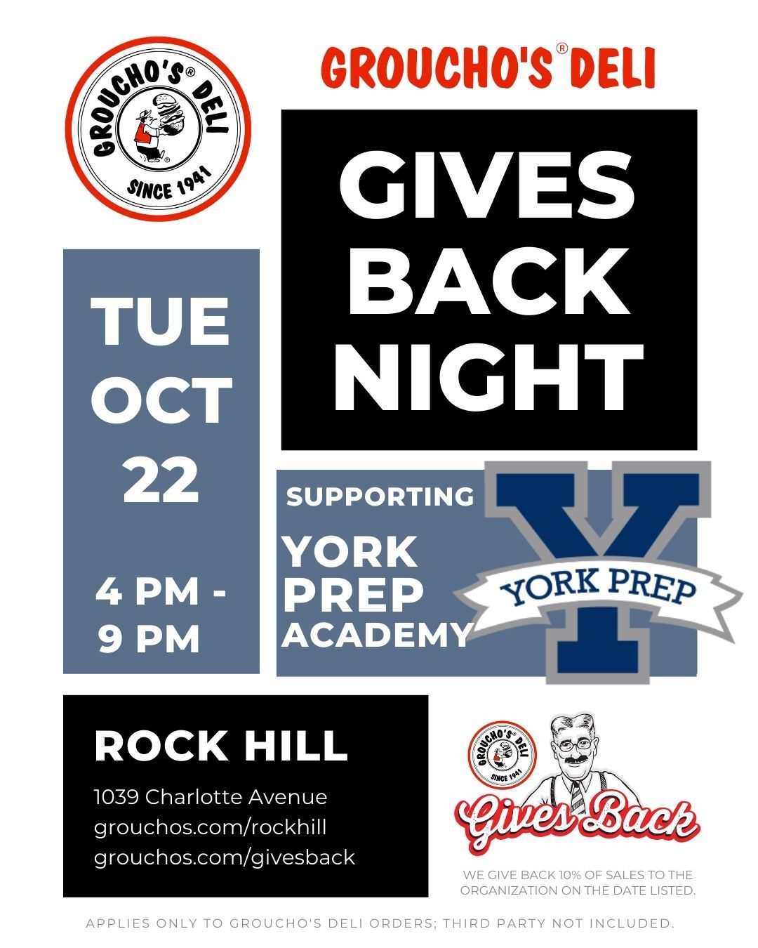 York Prep Spirit Night- Groucho's