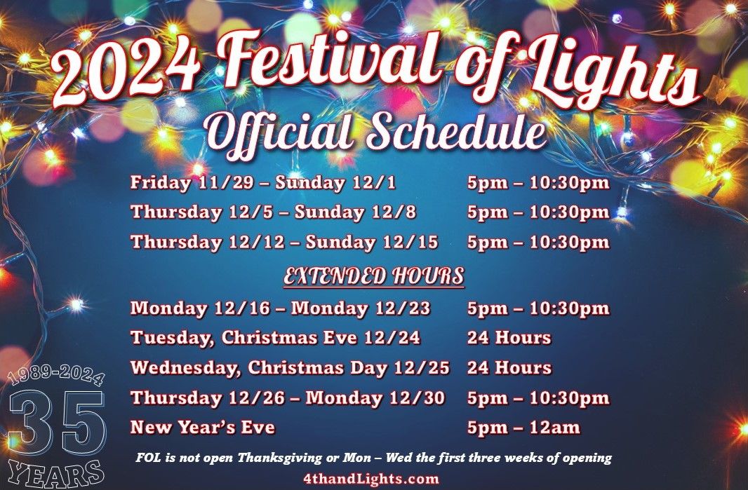 Festival of Lights Christmas Eve OPEN 24 HOURS