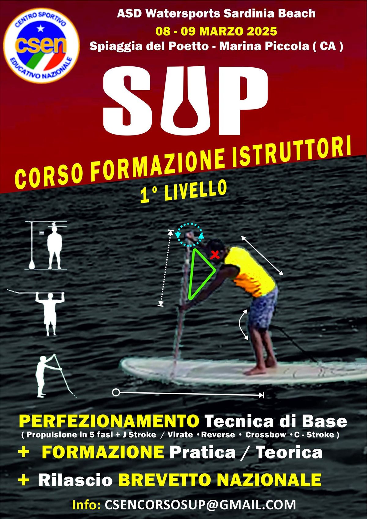 Corso Istruttore SUP 1\u00b0 livello + perfezionamento tecnica di base