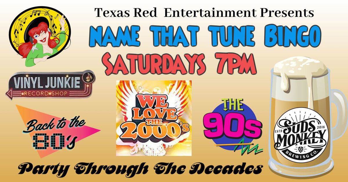 Suds Monkey Brewery & Kitchen presents Saturday Name That Tune Bingo with Texas Red Entertainment 