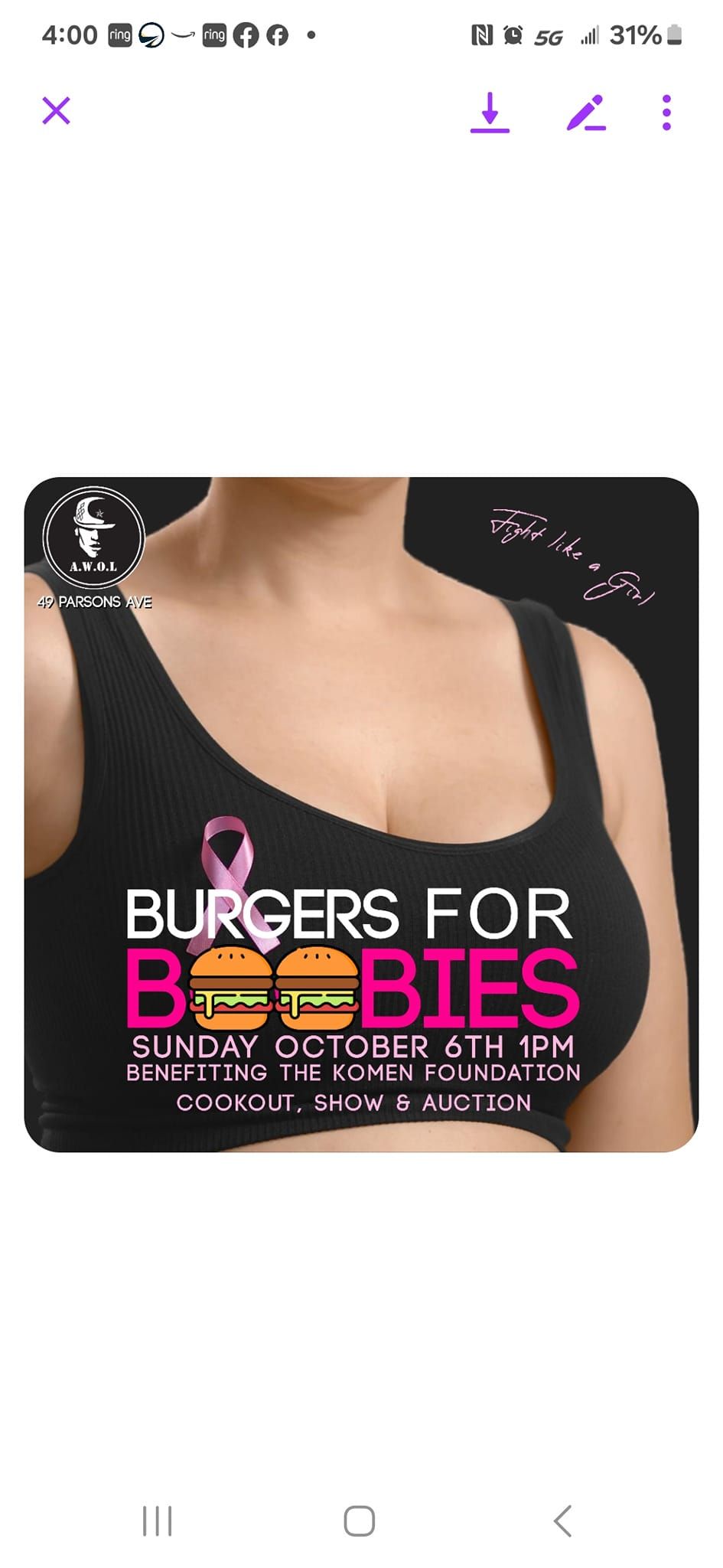 Burgers for Boobies