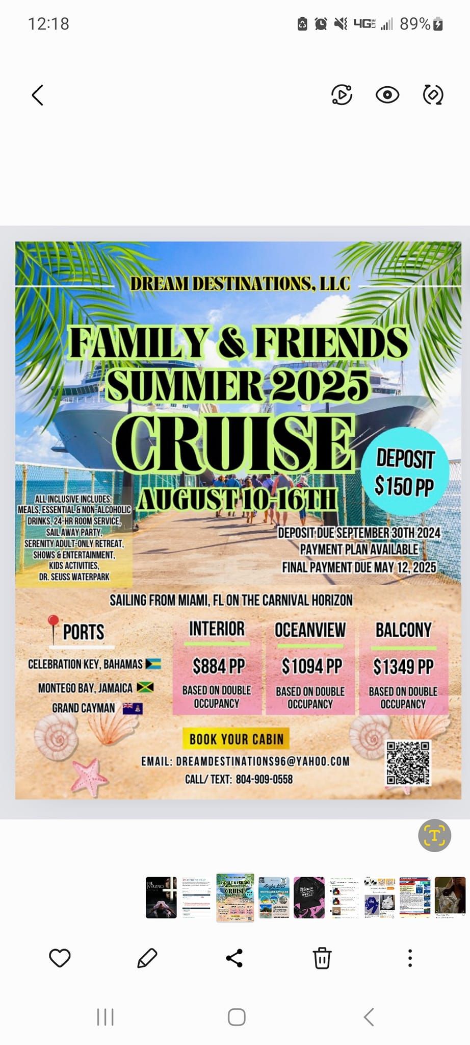 Family & Friends Summer Cruise, August 10-16, 2025