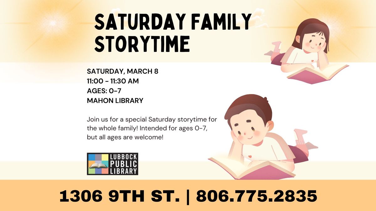 Saturday Family Storytime at Mahon Library